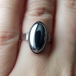 Sterling silver hematite ring